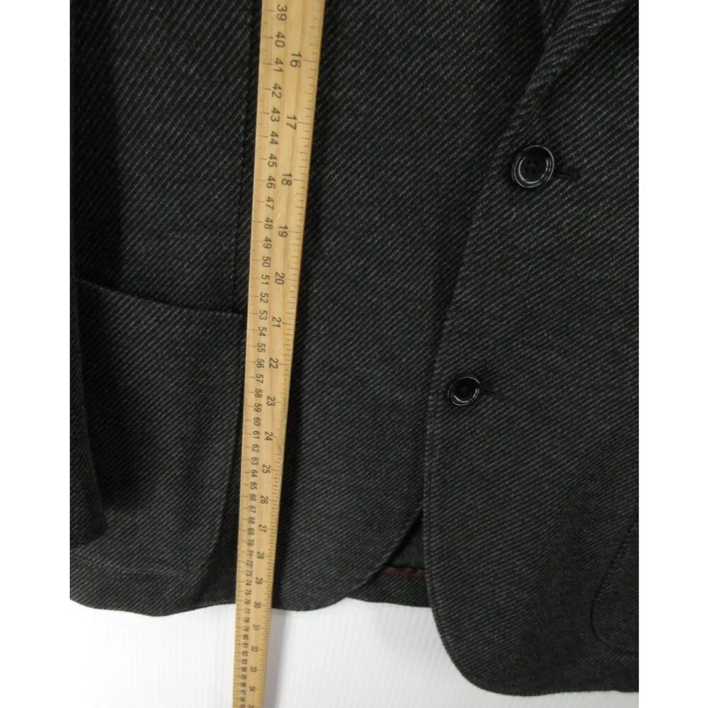 Ibiza Sport Coat 44 Blazer Wool Blend Herringbone Jacket Unstructured